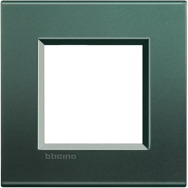 bticino-plaque carr�e livinglight silk 2 modules - park (lna4802pk)