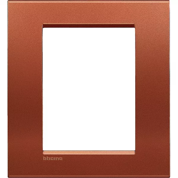bticino-plaque carr�e livinglight silk 3+3 modules - brique (lna4826rk)