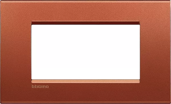 bticino-plaque carr�e livinglight silk 4 modules - brique (lna4804rk)