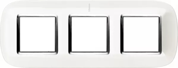 bticino-plaque elliptique axolute m�tallis� 2+2+2 modules horizontal ou vertical - blanc (hb4802m3hd)