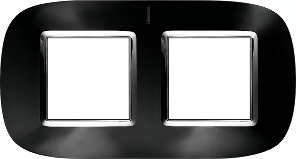 bticino-plaque elliptique axolute m�tallis� 2+2 modules - anthracite (hb4802/2xs)