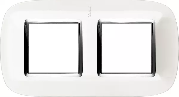 bticino-plaque elliptique axolute m�tallis� 2+2 modules horizontal ou vertical - blanc (hb4802m2hd)
