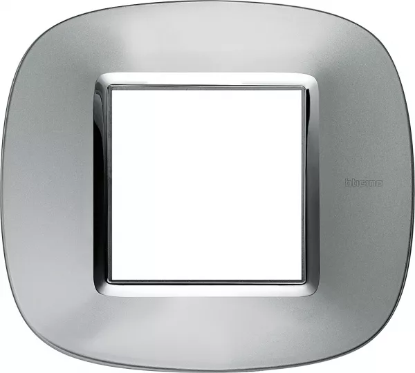 bticino-plaque elliptique axolute m�tallis� 2 modules - aluminium (hb4802xc)