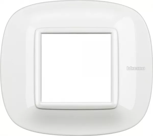 bticino-plaque elliptique axolute m�tallis� 2 modules - blanc (hb4802hd)