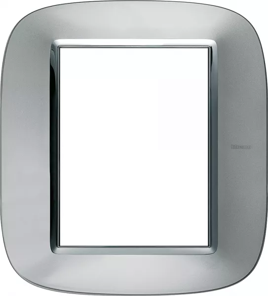 bticino-plaque elliptique axolute m�tallis� 3+3 modules - aluminium (hb4826xc)