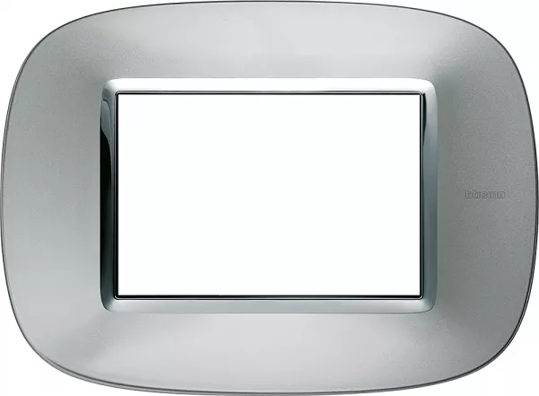 bticino-plaque elliptique axolute m�tallis� 3 modules - aluminium (hb4803xc)