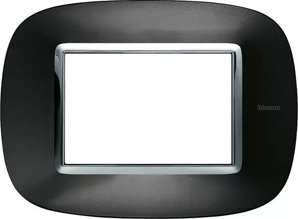 bticino-plaque elliptique axolute m�tallis� 3 modules - anthracite (hb4803xs)
