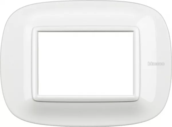 bticino-plaque elliptique axolute m�tallis� 3 modules - blanc (hb4803hd)