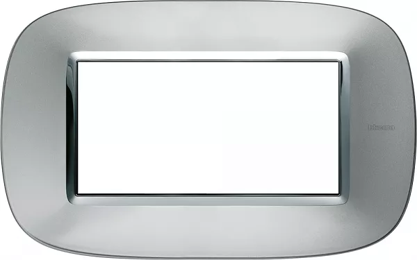 bticino-plaque elliptique axolute m�tallis� 4 modules - aluminium (hb4804xc)