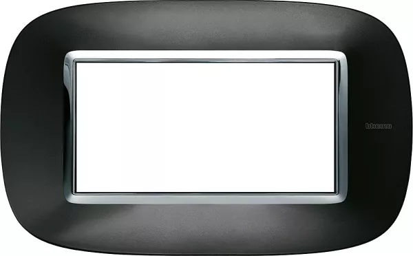 bticino-plaque elliptique axolute m�tallis� 4 modules - anthracite (hb4804xs)