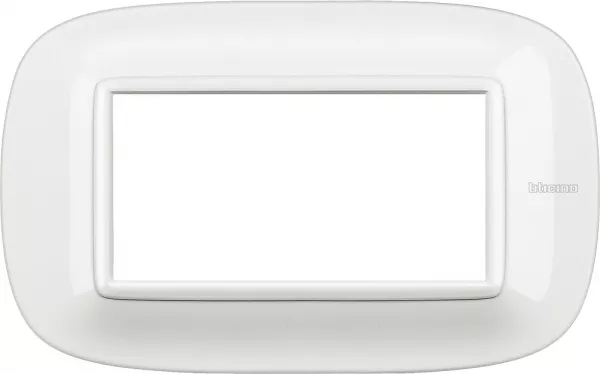 bticino-plaque elliptique axolute m�tallis� 4 modules - blanc (hb4804hd)