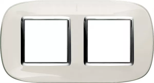 bticino-plaque elliptique axolute translucide 2+2 modules - blanc (hb4802/2db)
