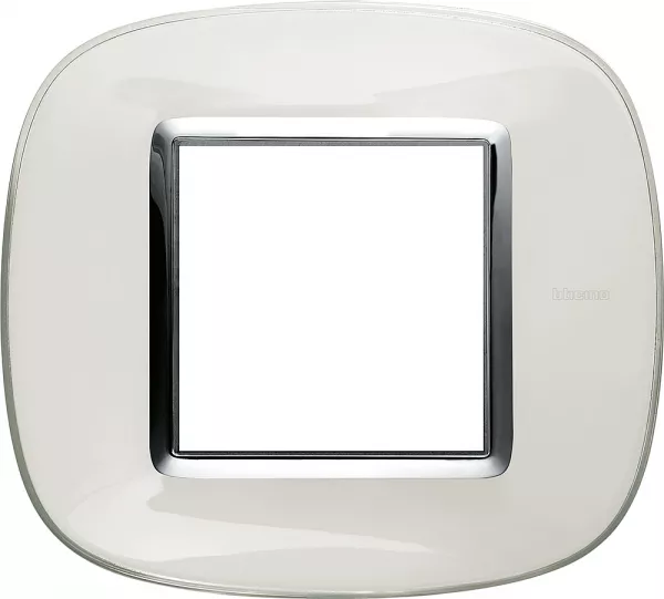 bticino-plaque elliptique axolute translucide 2 modules - blanc (hb4802db)