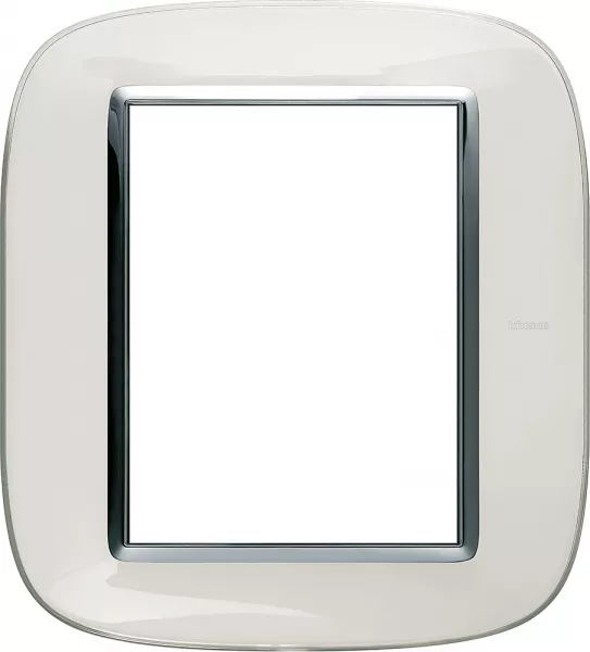 bticino-plaque elliptique axolute translucide 3+3 modules - blanc (hb4826db)