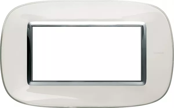 bticino-plaque elliptique axolute translucide 4 modules - blanc (hb4804db)