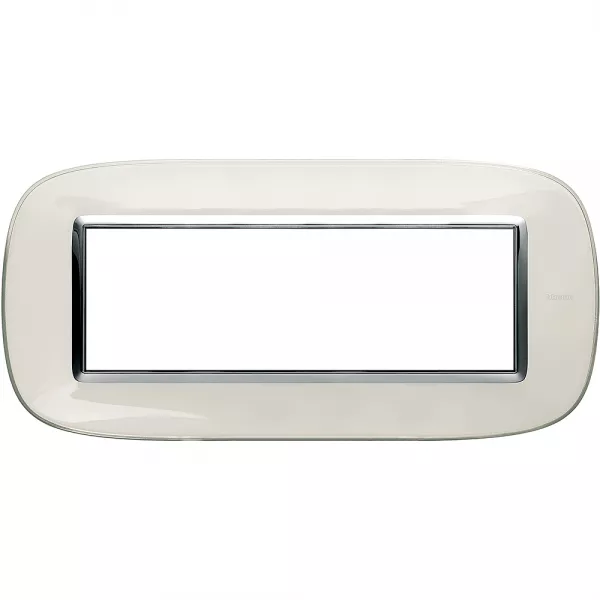 bticino-plaque elliptique axolute translucide 6 modules - blanc (hb4806db)