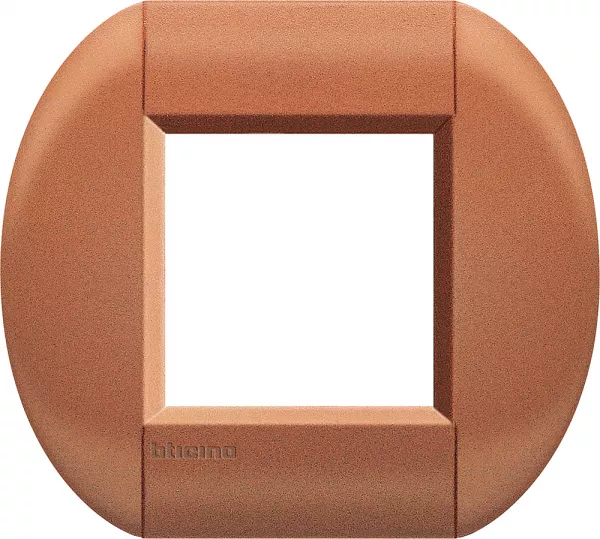 bticino-plaque elliptique livinglight naturalia 2 modules - sienne (lnb4802si)