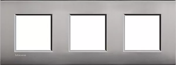 bticino-plaque livinglight air brillant 2+2+2 modules - nickel mat (lne4802m3nk)