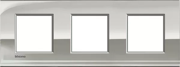 bticino-plaque livinglight air brillant 2+2+2 modules - or palladium (lne4802m3pl)