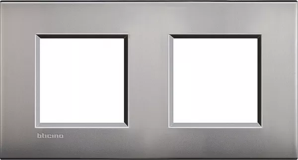 bticino-plaque livinglight air brillant 2+2 modules - nickel mat (lne4802m2nk)