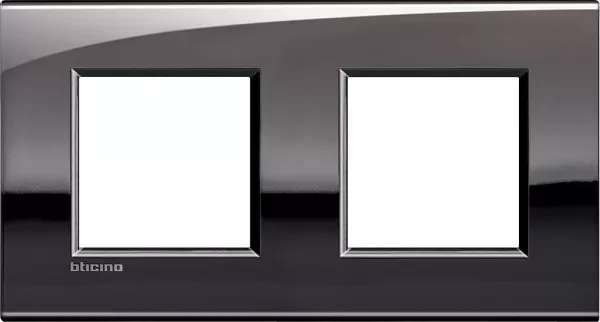 bticino-plaque livinglight air brillant 2+2 modules horizontal ou vertical - �tain (lne4802m2pt)