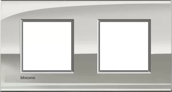 bticino-plaque livinglight air brillant 2+2 modules horizontal ou vertical or palladium (lne4802m2pl)
