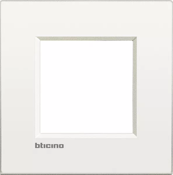 bticino-plaque livinglight air brillant 2 modules - blanc pur (lnc4802bn)
