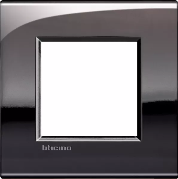 bticino-plaque livinglight air brillant 2 modules - etain (lnc4802pt)