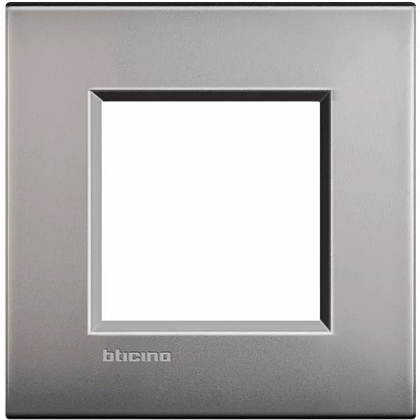bticino-plaque livinglight air brillant 2 modules - nickel satin (lnc4802nk)