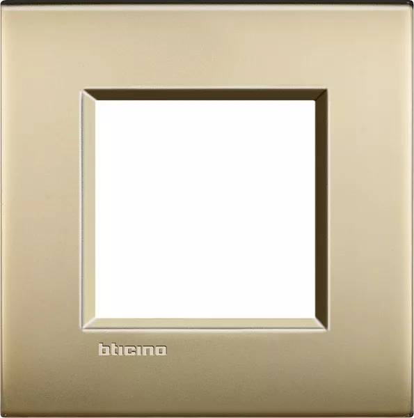 bticino-plaque livinglight air brillant 2 modules - or mat (lne4802of)