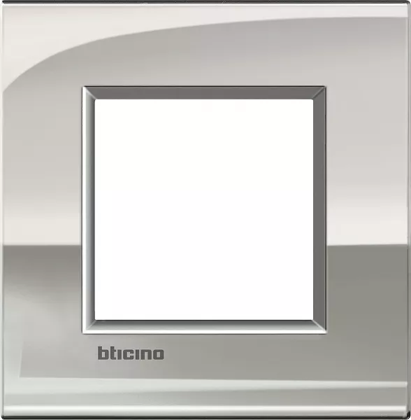 bticino-plaque livinglight air brillant 2 modules - or palladium (lnc4802pl)
