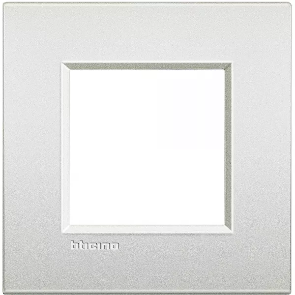 bticino-plaque livinglight air brillant 2 modules - perle blanche (lnc4802pr)