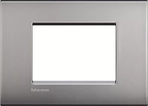 bticino-plaque livinglight air brillant 3 modules - nickel mat (lnc4803nk)