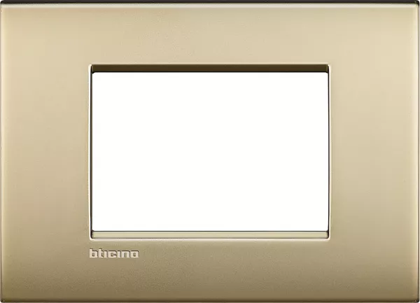 bticino-plaque livinglight air brillant 3 modules - or mat (lnc4803of)