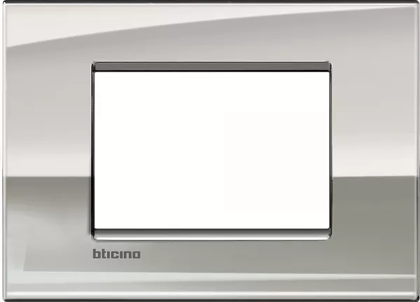 bticino-plaque livinglight air brillant 3 modules - or palladium (lnc4803pl)