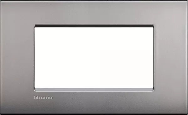 bticino-plaque livinglight air brillant 4 modules - nickel mat (lnc4804nk)