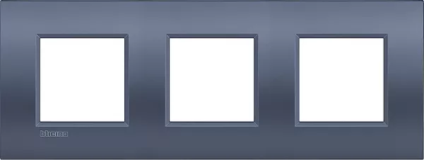 bticino-plaque livinglight air effet soyeux 2+2+2 modules - blue moon (btlne4802m3bm)