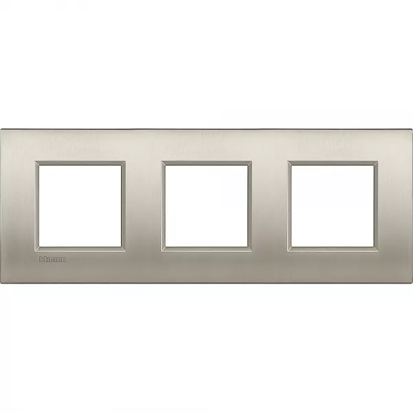 bticino-plaque livinglight air metal bross� 2+2+2 modules horizontal ou vertical titane (btlne4802m3tis)