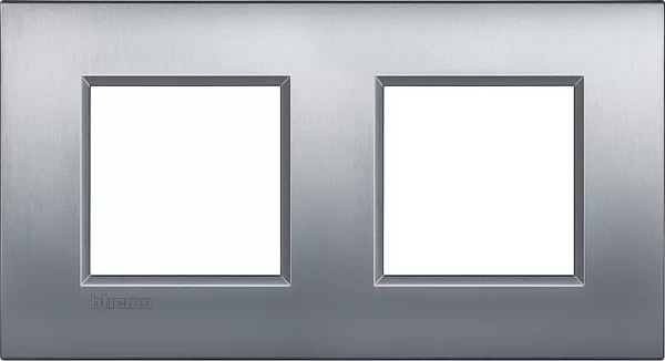 bticino-plaque livinglight air metal bross� 2+2 modules horizontal ou vertical - chrome (btlne4802m2crs)