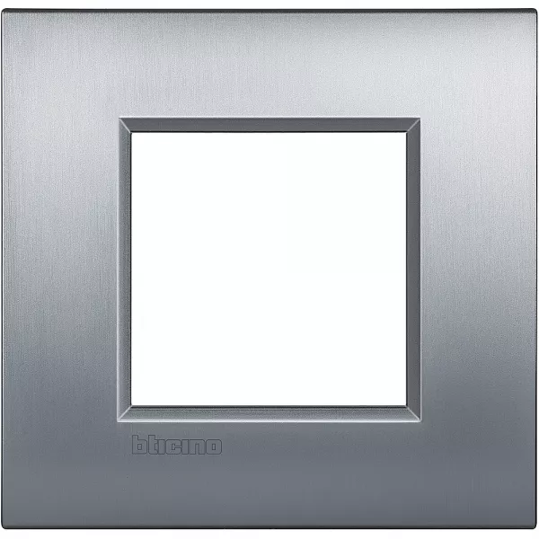 bticino-plaque livinglight air metal bross� 2 modules - chrome (btlne4802crs)