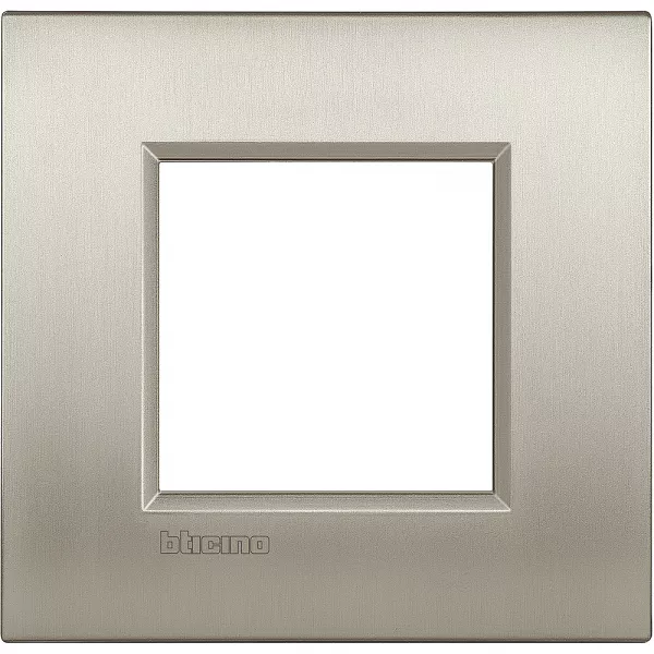 bticino-plaque livinglight air metal bross� 2 modules - titane (btlne4802tis)