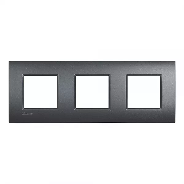 bticino-plaque livinglight air m�tal monochrome 2+2+2 modules - anthracite (btlne4802m3ar)