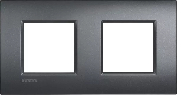 bticino-plaque livinglight air m�tal monochrome 2+2 modules - anthracite (btlne4802m2ar)