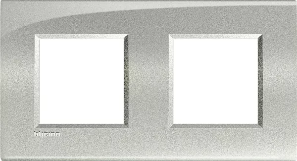 bticino-plaque livinglight air neutre 2+2 modules - argent lunaire (lne4802m2gl)