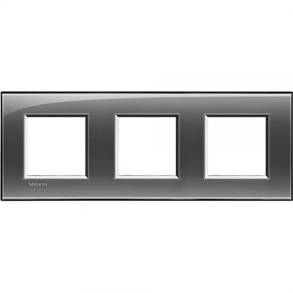 bticino-plaque livinglight kristall 2+2+2 modules horizontal ou vertical - brouillard (lna4802m3kf)