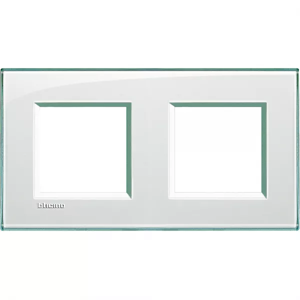 bticino-plaque livinglight kristall 2+2 modules horizontal ou vertical - aigue-marine (lna4802m2ka)