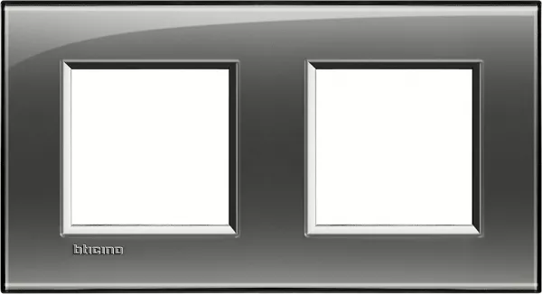 bticino-plaque livinglight kristall 2+2 modules horizontal ou vertical - brouillard (lna4802m2kf)