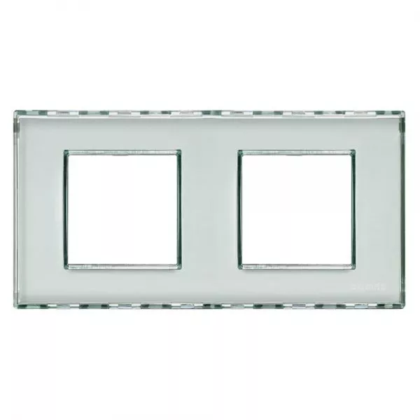 bticino-plaque livinglight kristall 2+2 modules horizontal ou vertical - personnalisable (lnd4802m2kr)
