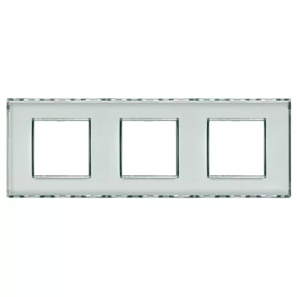 bticino-plaque livinglight kristall personnalisable 2+2+2 modules horizontal ou vertical (lnd4802m3kr)