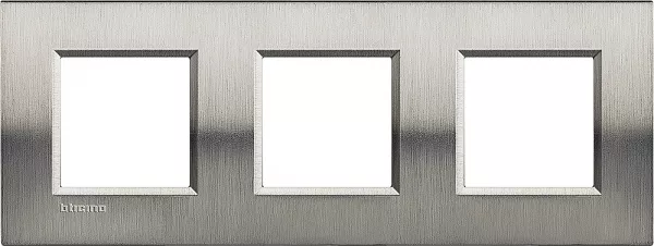 bticino-plaque livinglight naturalia 2+2+2 modules horizontal ou vertical - acier bross� (lna4802m3acs)